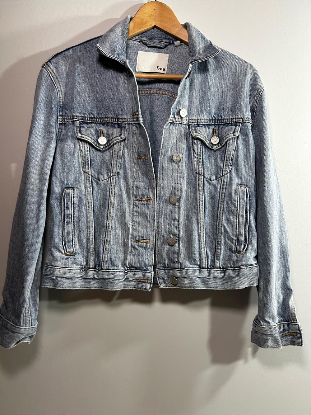 Wilfred Free People Faded Light Blue Denim Jacket